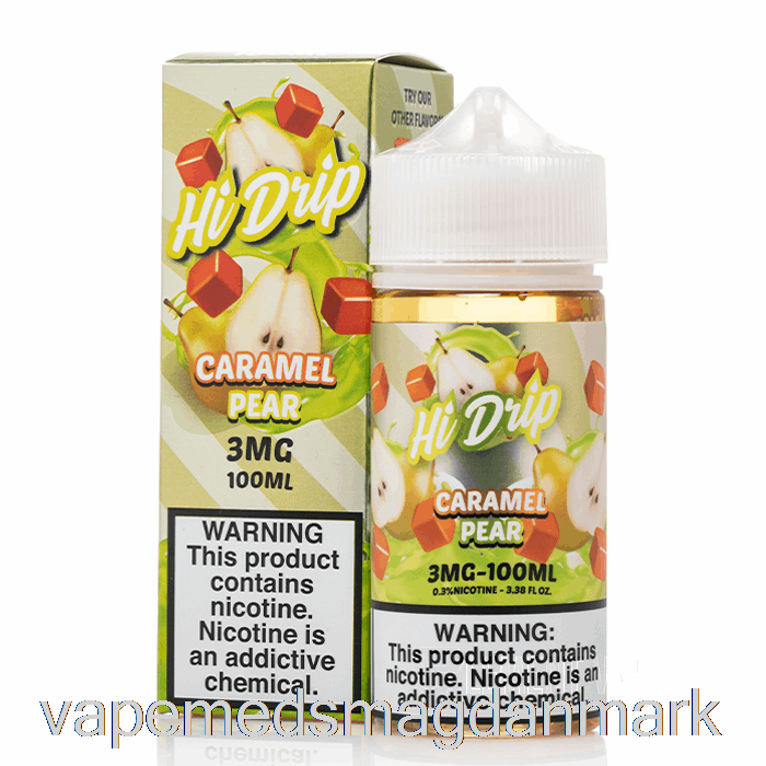 Vape Juice Karamel Pære - Hi-drip E-væsker - 100ml 3mg
